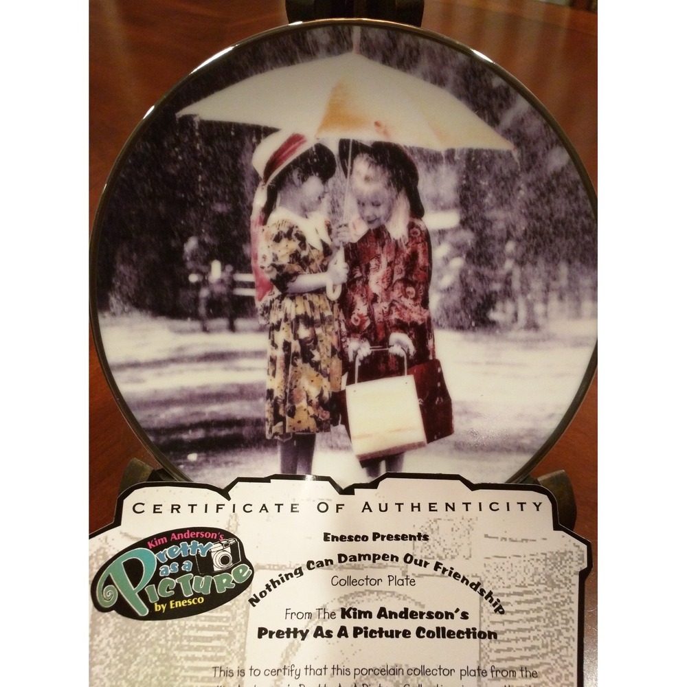 4 Pretty As A Picture 1996 Collection Plates by Kim Anderson- Enesco NIB